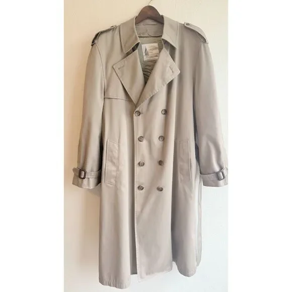 Vintage London Fog Double Breasted Trench Coat with Removable Lining size 46 Reg - Picture 2 of 11